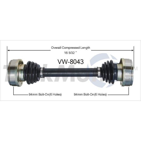 Surtrack Axle Cv Axle Shaft, Vw-8043 VW-8043 | Zoro
